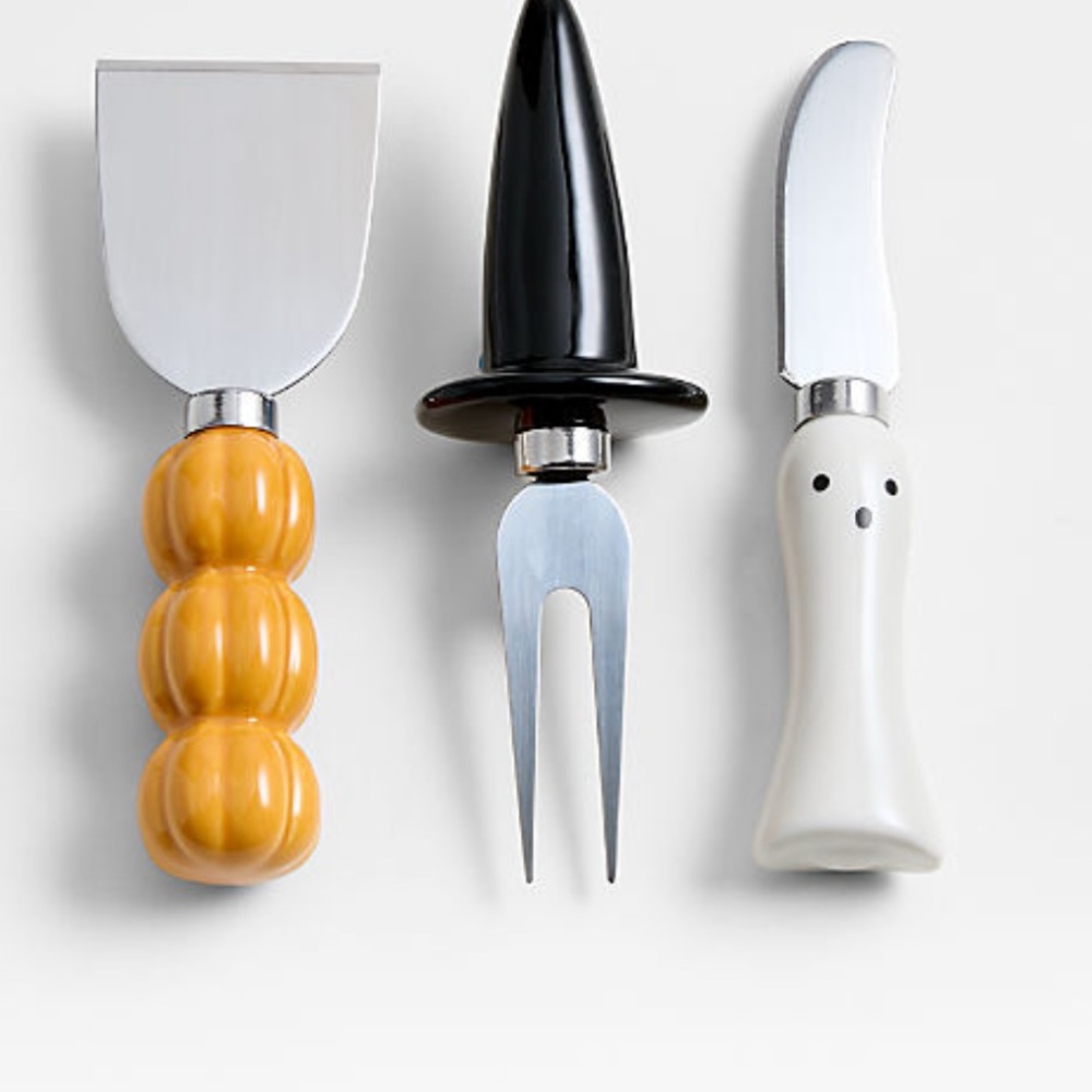 New! Crate&Barrel 🎃👻🧙‍♀️Cheeseboard Cheese Tool- Set of 3